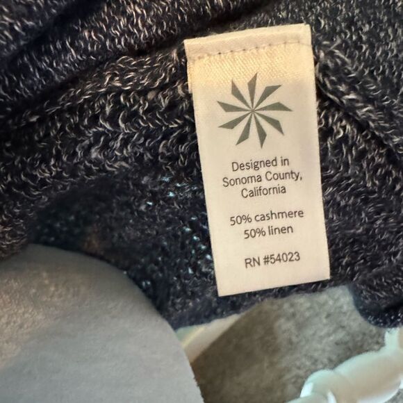 Athleta Heather Blue Woven Open Cardigan Size Small - Picture 3 of 7